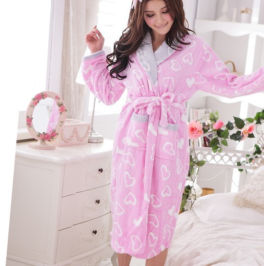 2012 autumn and winter thickened coral velvet robe female coral fleece bathrobe coral velvet skirt thickened bath towel