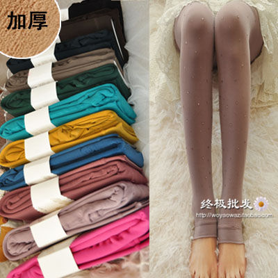 2012 autumn and winter thickening female sparkling diamond warm pants multicolour double layer bamboo legging pantyhose wz424