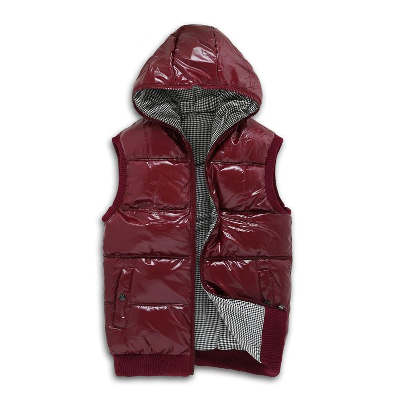 2012 autumn and winter thickening shiny vest with a hood down cotton vest lovers vest plus size