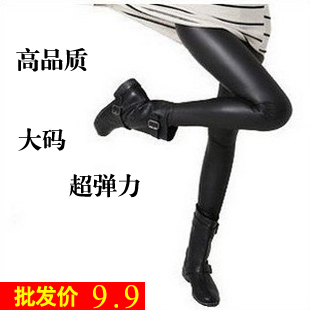 2012 autumn and winter thin slim faux leather legging female matt leather pants thickening leather pants