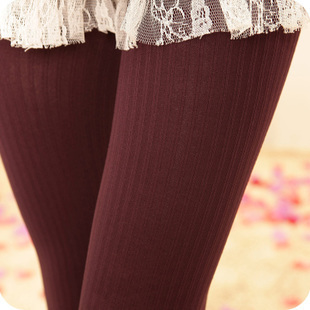 2012 autumn and winter vertical stripe thick casual slim pantyhose legging stockings female