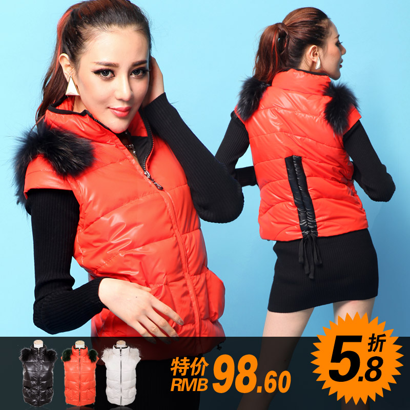 2012 autumn and winter vest female fashion women's slim vest short down cotton vest thick a10641