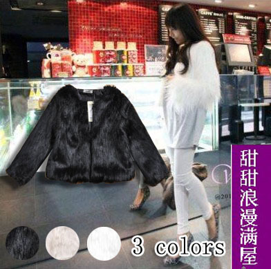 2012 autumn and winter women 134560 faux thermal short design fur coat