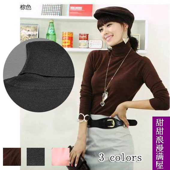 2012 autumn and winter women 9051 all-match winter turtleneck basic sweater