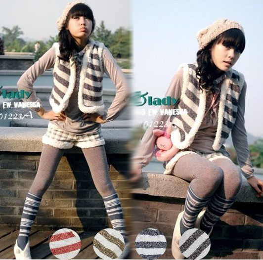 2012 autumn and winter women 92105 short design stripe small vest