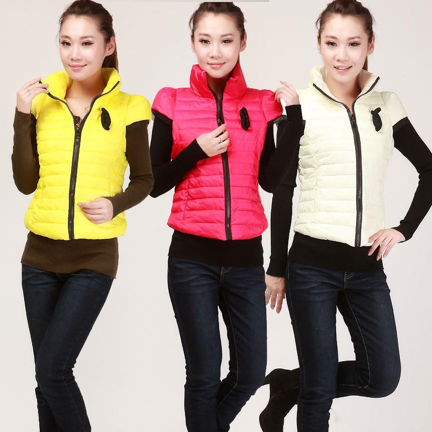 2012 autumn and winter women all-match down cotton beautiful vest outerwear thermal style vest