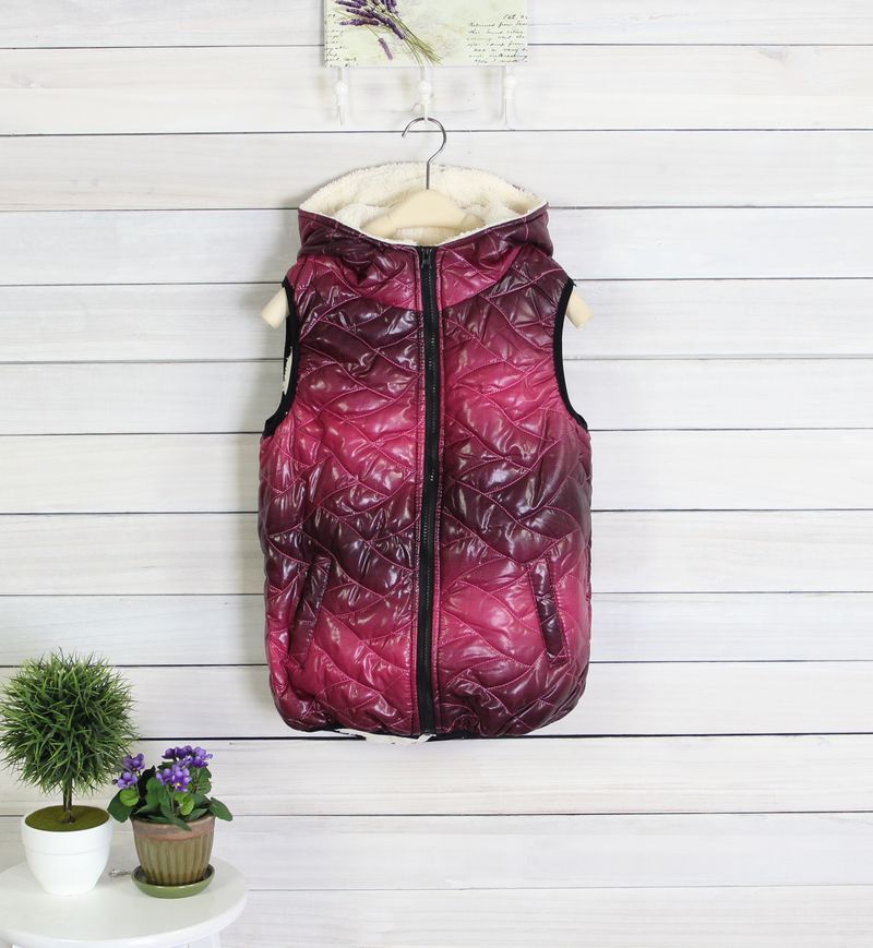 2012 autumn and winter women all-match gradient color berber fleece with a hood bread vest vest