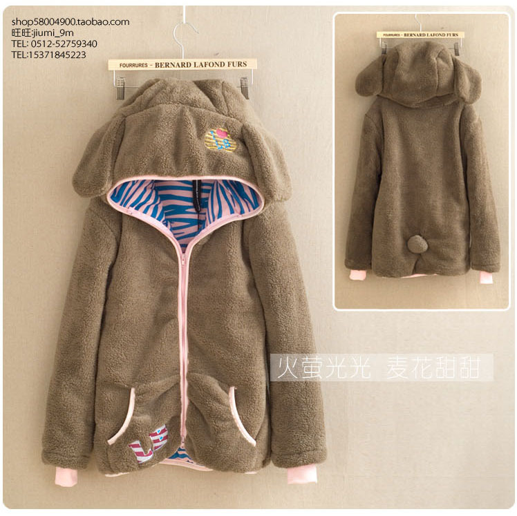 2012 autumn and winter women beauty jiada had rabbit plush wadded jacket