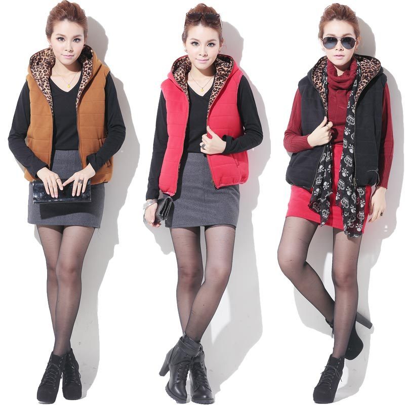 2012 autumn and winter women cotton vest women's fashion vest cotton vest hooded outerwear