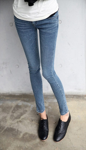 2012 autumn and winter women elastic jeans slim pencil pants female skinny pants 1253