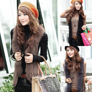 2012 autumn and winter women fashion noble rabbit fur sweater vest female vest outerwear