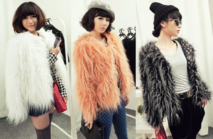 2012 autumn and winter women fashion street luxury soft anti season Faus Handmade fashion fur coat