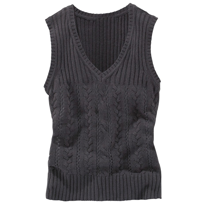 2012 autumn and winter women fashion thread cutout V-neck woven vest pullover sweater