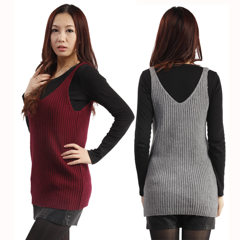 2012 autumn and winter women fashion vest slim mm plus size sweater vest female