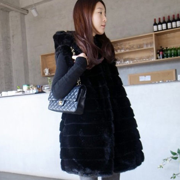 2012 autumn and winter women medium-long vest with a hood outerwear fur cqtj2-9334