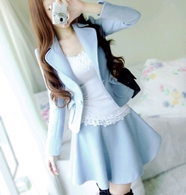 2012 autumn and winter women ol elegant skirt set twinset long-sleeve suit outerwear female suit ladies career suit