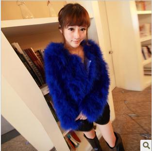 2012 autumn and winter women ostrich wool fur coat new arrival fur female slim free shipping