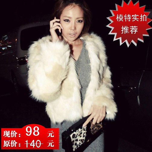 2012 autumn and winter women outerwear plus size faux short jacket Christmas thermal outerwear