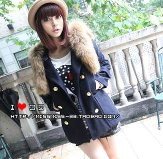 2012 autumn and winter women plus size double breasted overcoat thickening thermal cardigan woolen trench outerwear