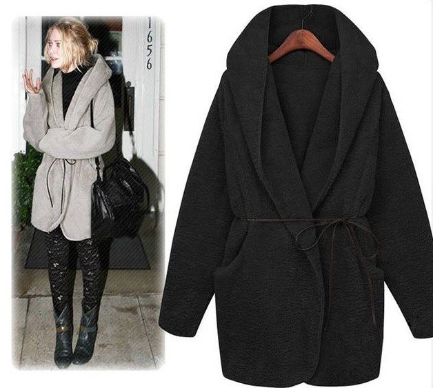 2012 Autumn and winter Women Plush hoodie coat overcoat Poncho warm fashion jacket outerwear