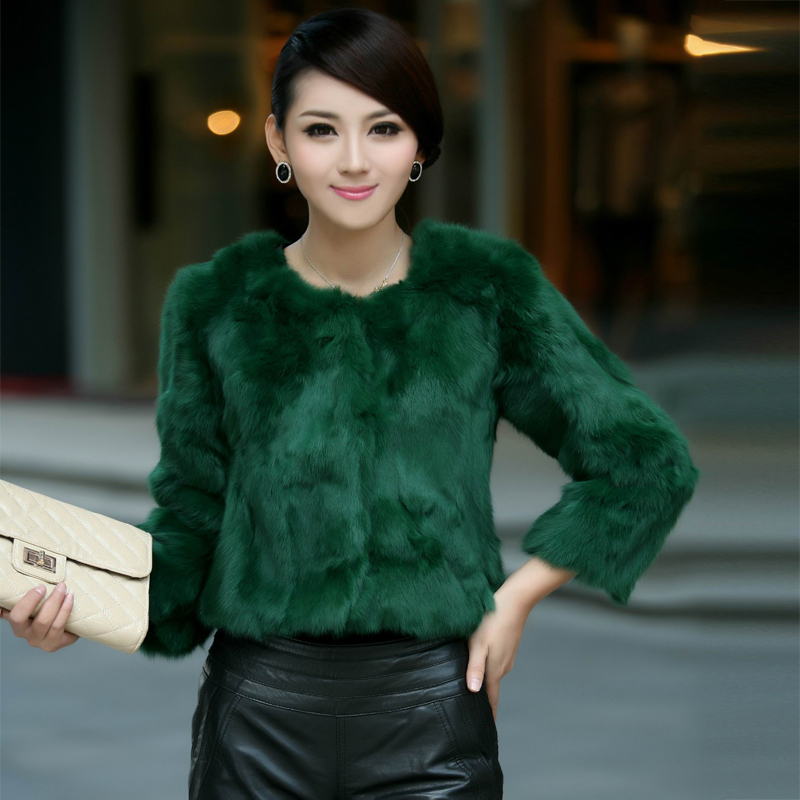 2012 autumn and winter Women rabbit fur coat short design fur female