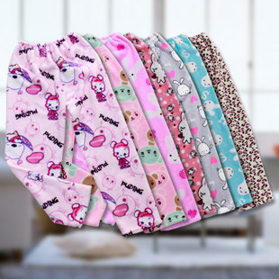 2012 autumn and winter women's cartoon thickening coral fleece pajama pants thermal casual lounge