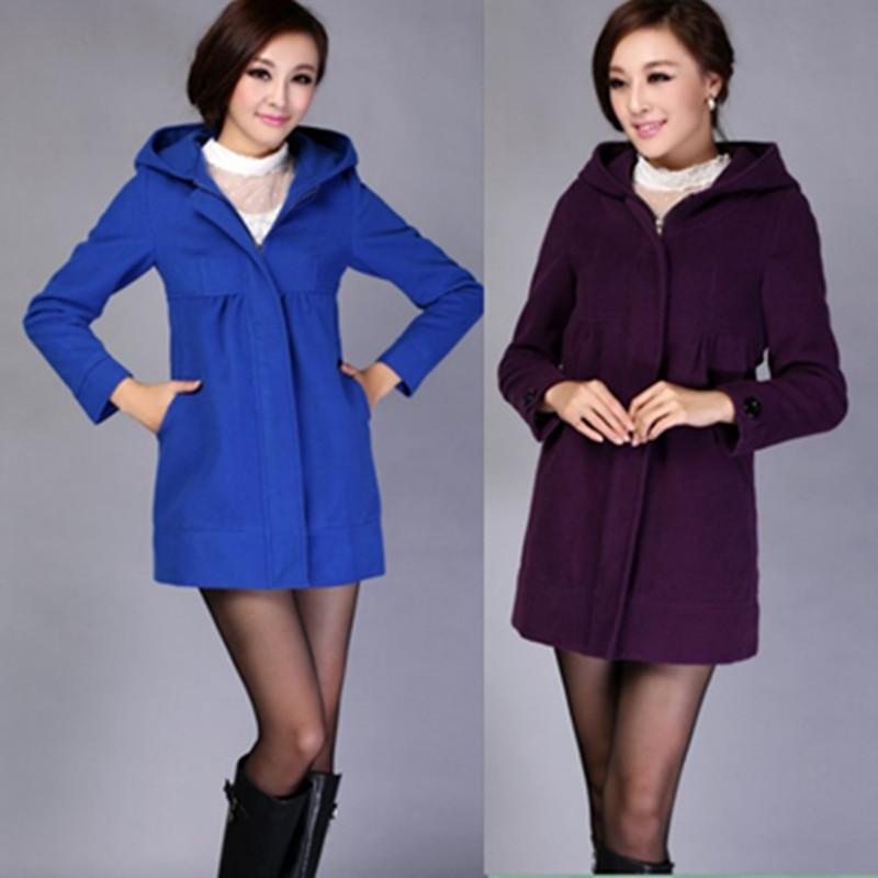 2012 autumn and winter women's mm medium-long woolen outerwear woolen overcoat cloak trench hooded