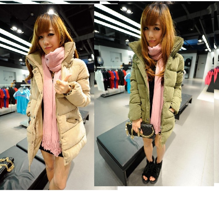 2012 autumn and winter women's wadded jackets snow wear high stand collar outwear thickening slim hoody cotton-padded jacket