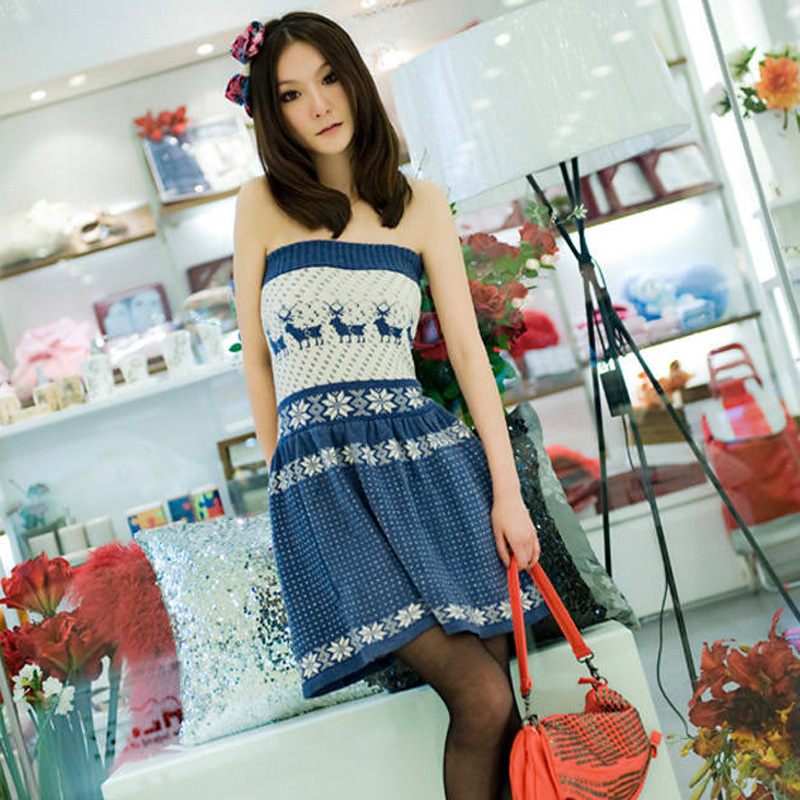 2012 autumn and winter women sexy aesthetic tube top sweater dress