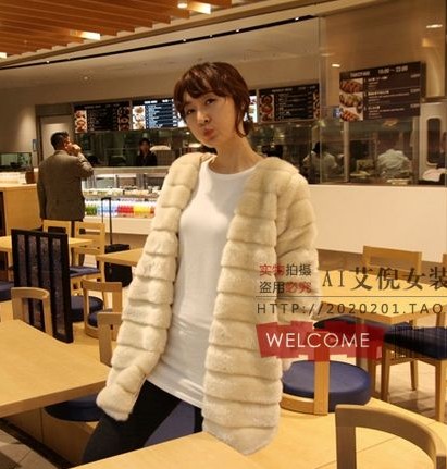 2012 autumn and winter women slim faux artificial rabbit trophonema outerwear