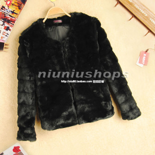 2012 autumn and winter women slim sweet elegant wrist-length sleeve fur coat