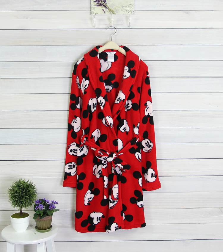 2012 autumn and winter women soft coral fleece medium-long lounge robe bathrobes