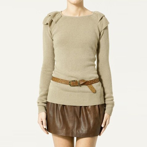 2012 autumn and winter women sweet ruffle small butterfly sleeve pullover sweater