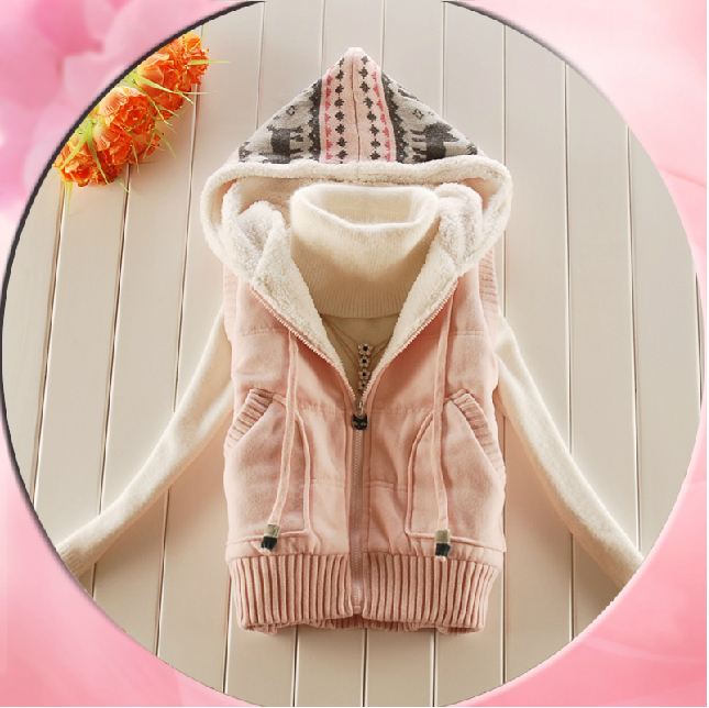 2012 autumn and winter women thickening plus velvet short design wadded jacket vest sleeveless vest