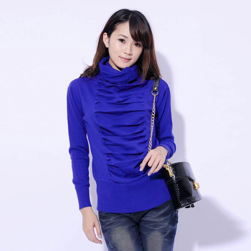 2012 autumn and winter women turtleneck sweater chest gived fine cotton knitted all-match PX