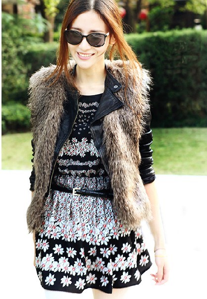 2012 autumn and winter women vest faux wool sweater vest women's medium vest waistcoat outerwear