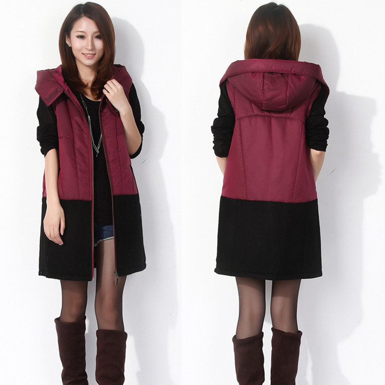 2012 autumn and winter women women's medium-long vest outerwear fashion casual wear thickening loose vest wadded jacket