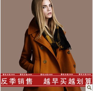 2012 autumn and winter women wool coat fashion thickening double breasted woolen outerwear wholesale freeshipping