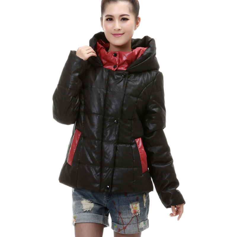 2012 autumn and winter women zipper with a hood slim short design thickening wadded jacket outerwear 7002