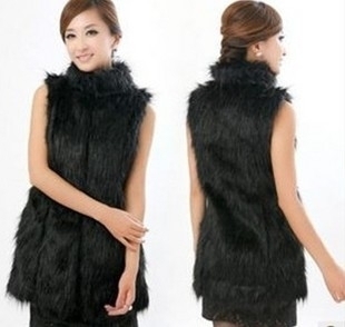 2012 autumn and winter wool sweater vest women's autumn and winter faux vest fashion medium-long outerwear