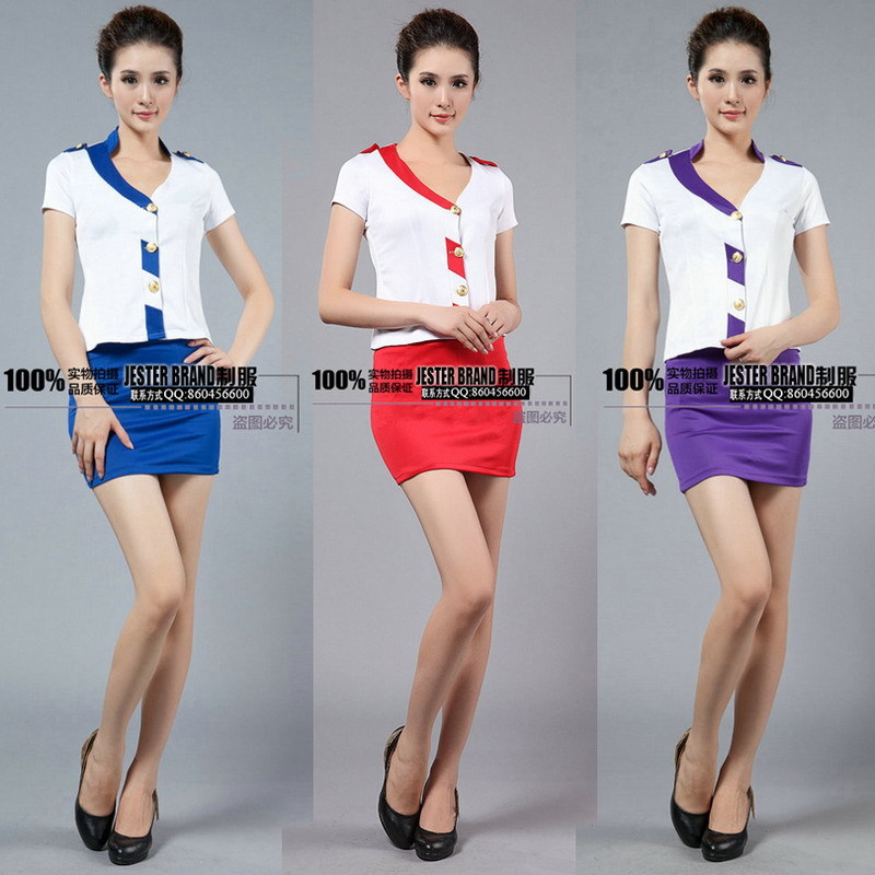 2012 autumn and winter work wear uniform stewardess clothes ktv uniform sauna technicalness service