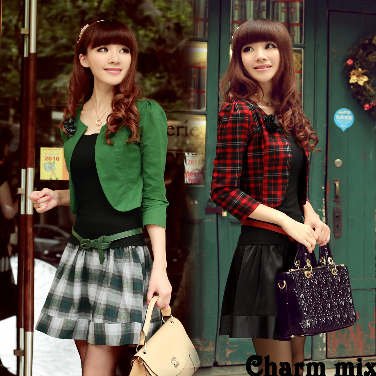 2012 autumn AYILIAN piece set skirt OL outfit autumn one-piece dress women's