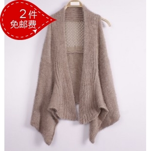 2012 autumn boutique women's shaggier sleeveless cardigan sweater outerwear vest