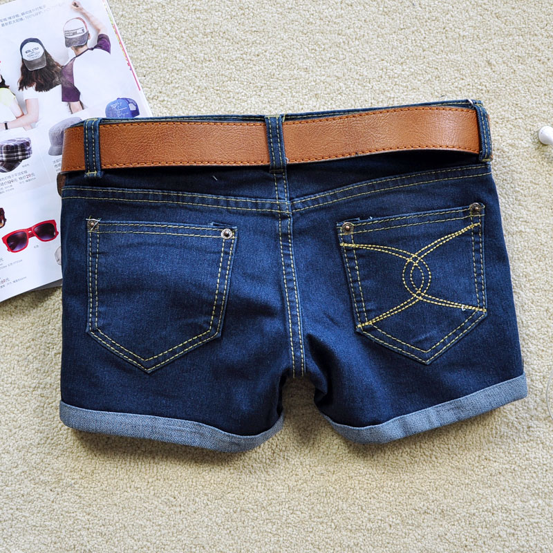 2012 autumn brief casual denim shorts roll-up hem fresh boot cut jeans female