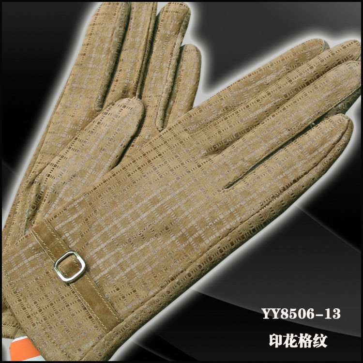 2012 autumn british style flavor genuine leather gloves female print the pig suede leather gloves check - 13