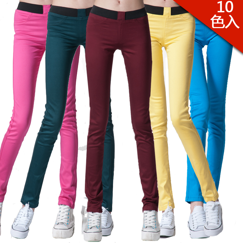 2012 autumn candy color trousers plus size clothing skinny pants pencil pants elastic pants autumn and winter female new arrival