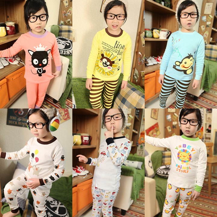 2012 autumn cartoon child boys clothing girls clothing lounge long johns underwear set z0241