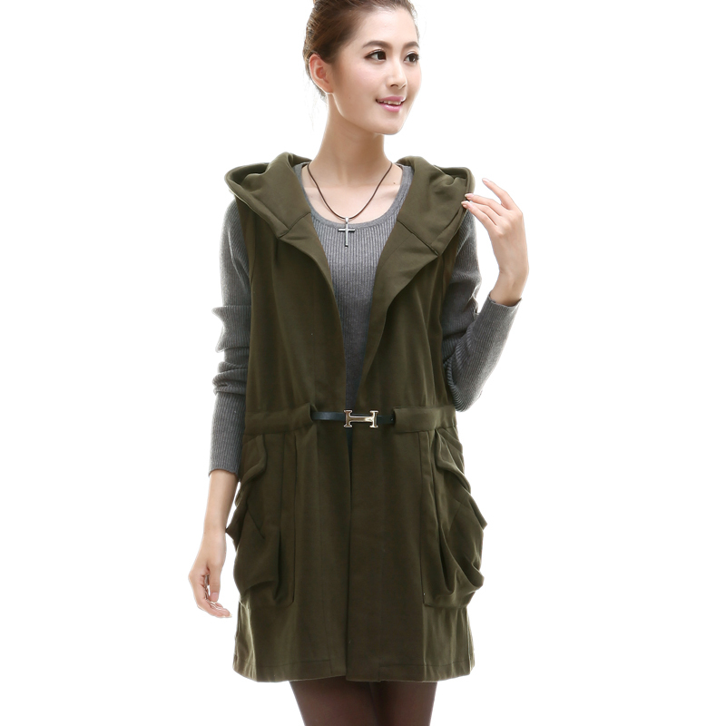 2012 autumn casual female all-match preppy style medium-long vest 2108