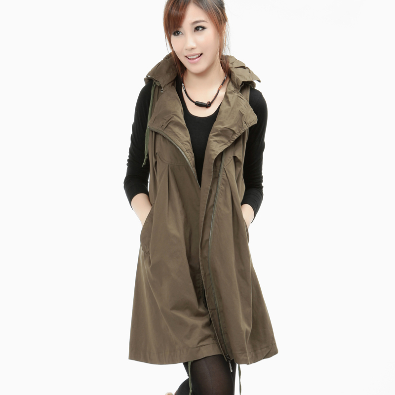 2012 autumn casual female fashion hooded sleeve length vest 9211