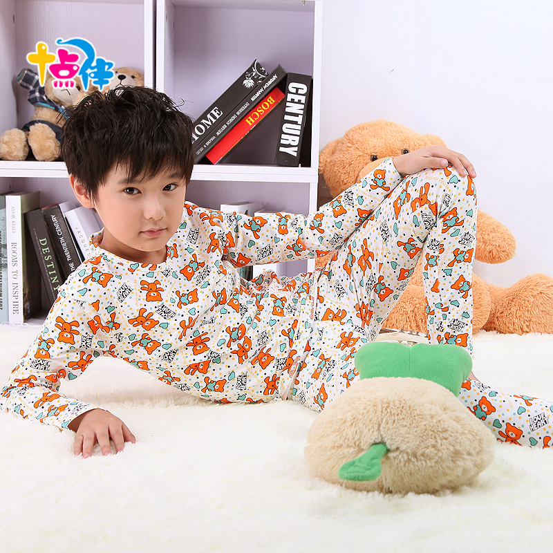 2012 autumn children's clothing child male female child lounge long johns long johns underwear set 100% cotton sleepwear